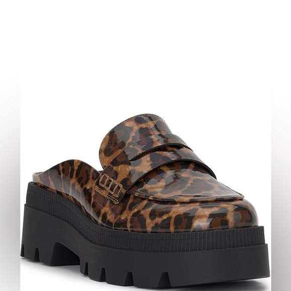 Jessica Simpson ‘Uma’ Leopard Lugged Sole Platform Mule Loafers |Size 7 | - Picture 1 of 7
